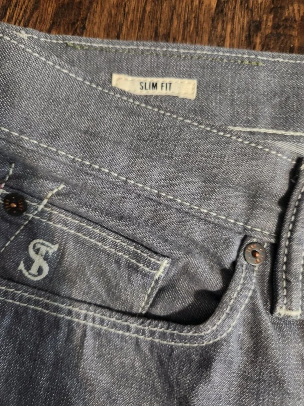 Todd Synder Slim Fit Lightweight Japanese Selvedge Button-fly Jeans Grey 35x32